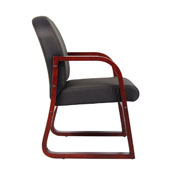Boss Mahogany Frame guest, accent or dining chair In Black Fabric, B9570-BK