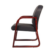 Boss Mahogany Frame guest, accent or dining chair In Black Fabric, B9570-BK