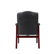 Boss Traditional Black Caressoft Guest Chair W/ Mahogany Finish, B959-BK