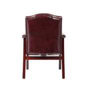 Boss Traditional Oxblood Vinyl Guest Chair W/ Mahogany Finish, B959-BY