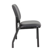 Boss Antimicrobial Armless Guest Chair, 400 lb. weight capacity, B9595AM-BK-400