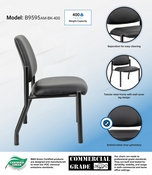 Boss Antimicrobial Armless Guest Chair, 400 lb. weight capacity, B9595AM-BK-400