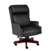 Boss Traditional High Back CaressoftPlus Chair W/Mahogany Base, B980-CP