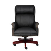 Boss Traditional High Back CaressoftPlus Chair W/Mahogany Base, B980-CP