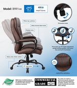 Boss Heavy Duty Double Plush LeatherPlus Chair - 400 Lbs., B991-BB