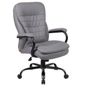 Boss Heavy Duty Double Plush CaressoftPlus Chair - 400 Lbs. in Grey, B991-GY