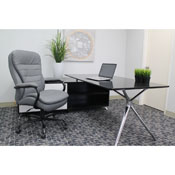 Boss Heavy Duty Double Plush CaressoftPlus Chair - 400 Lbs. in Grey, B991-GY