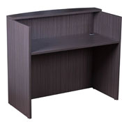 Glazed Reception Desk, 48Wx26Dx41.5H Driftwood, N168-DW