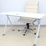 48" Folding Table, White, NFT4824H-WT