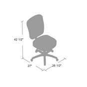 BLACK LEATHERPLUS POKER CHAIR NO ARMS - B1560, B1560