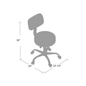 Boss Grey Caressoft Medical Stool W/ Back Cushion, B245-GY