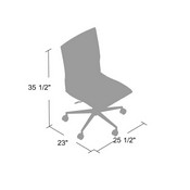 Boss Black Vinyl Armless Hospitality Chair, B9534C-BK