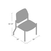 Boss Armless Guest Chair, 300 lb. weight capacity, B9595AM-GY