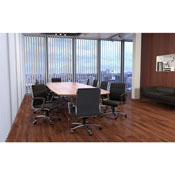 Boss Executive CaressoftPlus Chair with Metal Chrome Finish - Mid Back in Black, B9476-BK