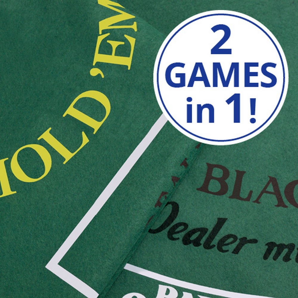 Purple Velvet 2 Sided Texas Holdem & Blackjack Casino Felt