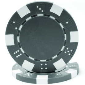 GRAY 11.5 Gram STRIPED DICE Chip Sold by the Roll, CPSD-GRAY*25