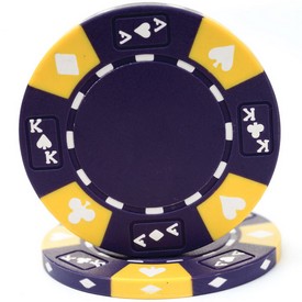 Ace King Suited 14 Gram Poker Chips Purple - Roll of 25 pcs, CPAK-PURPLE*25