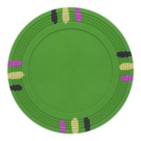 Blank 12 Stripe Poker Chip - 13.5grams - GREEN Sold by the Roll 25 pcs. per Roll, CPBL12-GREEN*25