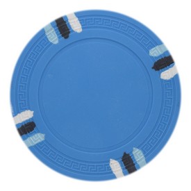 Blank 12 Stripe Poker Chip - 13.5grams - Light Blue Sold by the Roll 25 pcs. per Roll, CPBL12-LightBlue*25