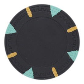Triangle & Stick Blank 13.5g Poker Chips (25 Pack)-Black, CPBLTS-BLACK*25