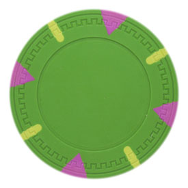 Triangle & Stick Blank 13.5g Poker Chips (25 Pack)-Green, CPBLTS-GREEN*25