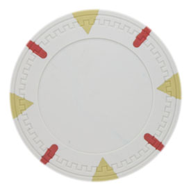 Triangle & Stick Blank 13.5g Poker Chips (25 Pack)-White, CPBLTS-WHITE*25