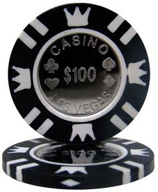 Coin Inlay Series 15 Gram Poker Chip - $100 Sold By the Roll 25 pcs. per Roll, CPCI-$100*25