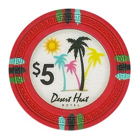 Desert Heat Series 13.5 Gram Poker Chips - $5 Sold By the Roll of 25pcs., CPDH-$5*25