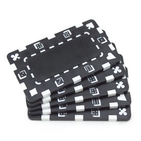 5 Black Rectangular Poker Chips, CPPP-Black*5