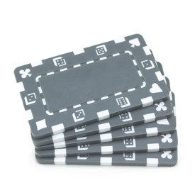 5 Gray Rectangular Poker Chips, CPPP-Gray*5