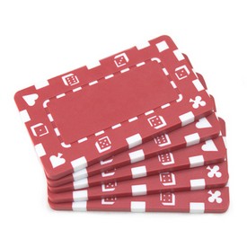 5 Red Rectangular Poker Chips, CPPP-Red*5