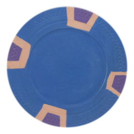 Blank Claysmith Double Trapezoid Poker Chip (25 Pack) - Blue, CPSLBL-Blue*25