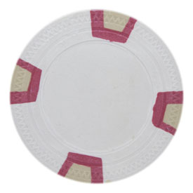 Blank Claysmith Double Trapezoid Poker Chip (25 Pack) - White, CPSLBL-White*25