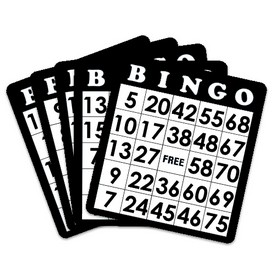 18 Pack of Black Bingo Cards, GBIN-201