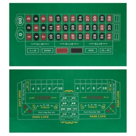 Double-Sided Craps Table & Roulette Casino Felt, GFEL-604