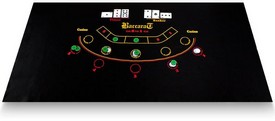 Black Baccarat Felt Layout - 36 x 72 inch, GFEL-007