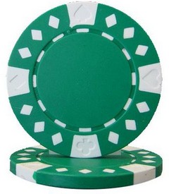 Diamond Suited 12.5 gram - Green Sold by the Roll25 pcs. per Roll, CPDS-GREEN*25