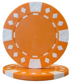 Diamond Suited 12.5 gram - Orange Sold by the Roll25 pcs. per Roll, CPDS-ORANGE*25