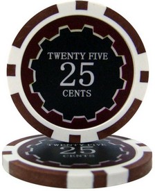 Eclipse 14 Gram Poker Chips - $.25 Sold by the Roll 25 pcs per Roll, CPEC-25c*25