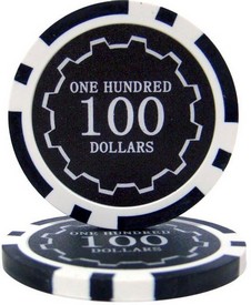 Eclipse 14 Gram Poker Chips - $100 Sold by the Roll 25 pcs per Roll, CPEC-$100*25