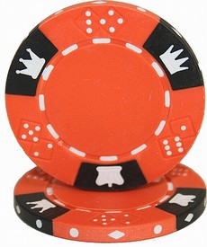 Crown & Dice 3 Tone 14 gram - Orange Sold by the Roll25 pcs. per Roll, CPCD-ORANGE*25