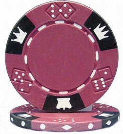 Crown & Dice 3 Tone 14 gram - Purple Sold by the Roll25 pcs. per Roll, CPCD-PURPLE*25