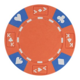 Ace King Suited 14 Gram Poker Chips Orange - Roll of 25 pcs, CPAK-ORANGE*25