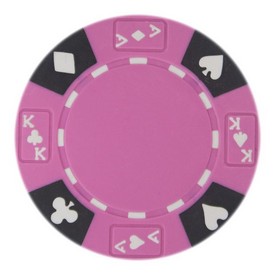 Ace King Suited 14 Gram Poker Chips Pink - Roll of 25 pcs, CPAK-PINK*25