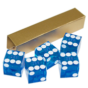 19mm A Grade Serialized Set of Casino Dice - Blue