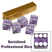 19mm A Grade Serialized Set of Casino Dice - Purple, GUSP-604