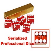 Casino Dice Red 19mm A Grade Serialized Set of, GUSP-603