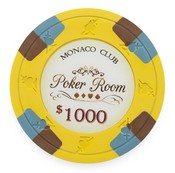 Monaco Club Series 13.5 Gram Poker Chips - $1000, CPMO-$1000*25