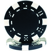 BLACK 11.5 Gram STRIPED DICE Chip Sold by the Roll, CPSD-BLACK*25
