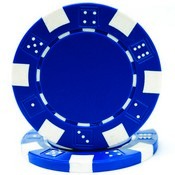 BLUE 11.5 Gram STRIPED DICE Chip Sold by the Roll, CPSD-BLUE*25